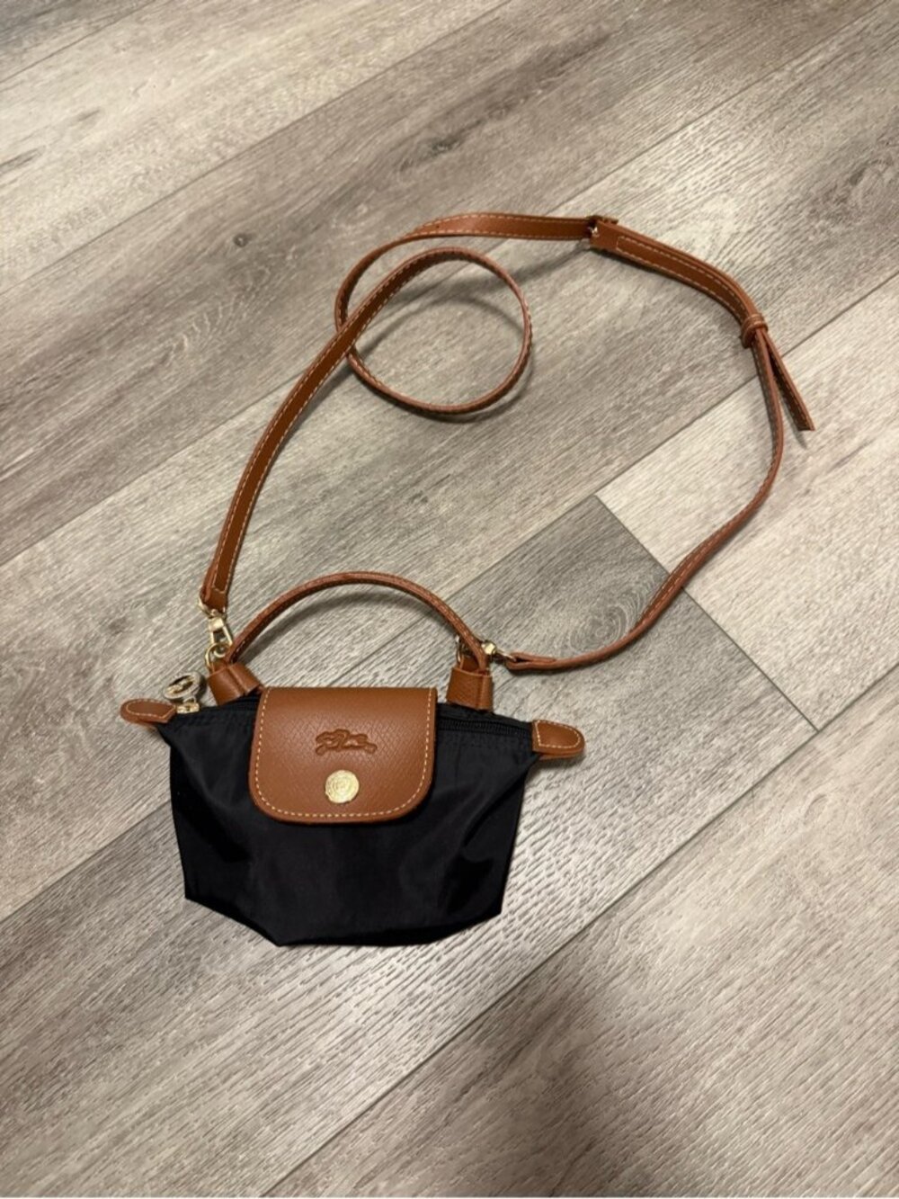 Longchamp Black Mini Pouch - Strap included